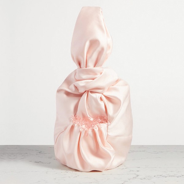 Embellished Knotted Satin Tote from Simone Rocha