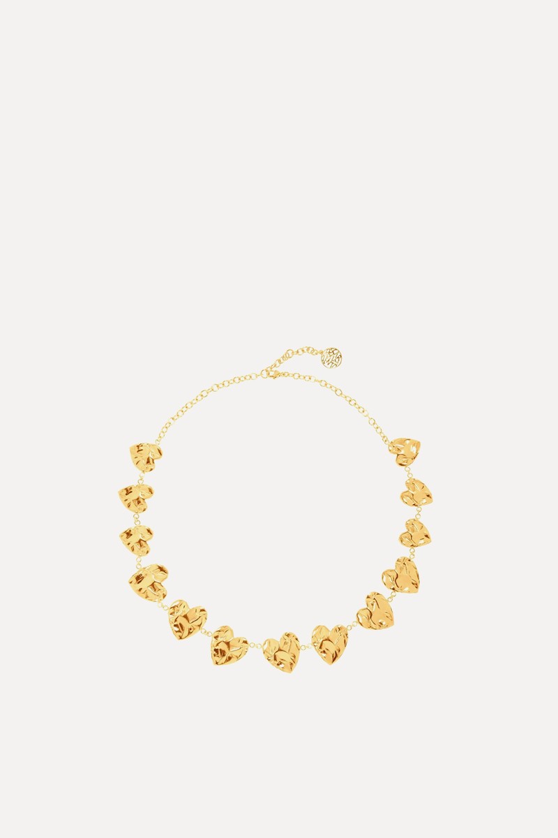 Crushed Heart Gold-Tone Choker from Oscar De La Renta