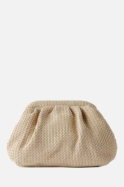 Neutral Woven Clutch Bag from Mint Velvet