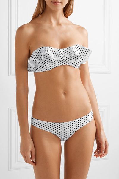 Natalie Polka-Dot Bonded Bandeau Bikini from Lisa Marie Fernandez