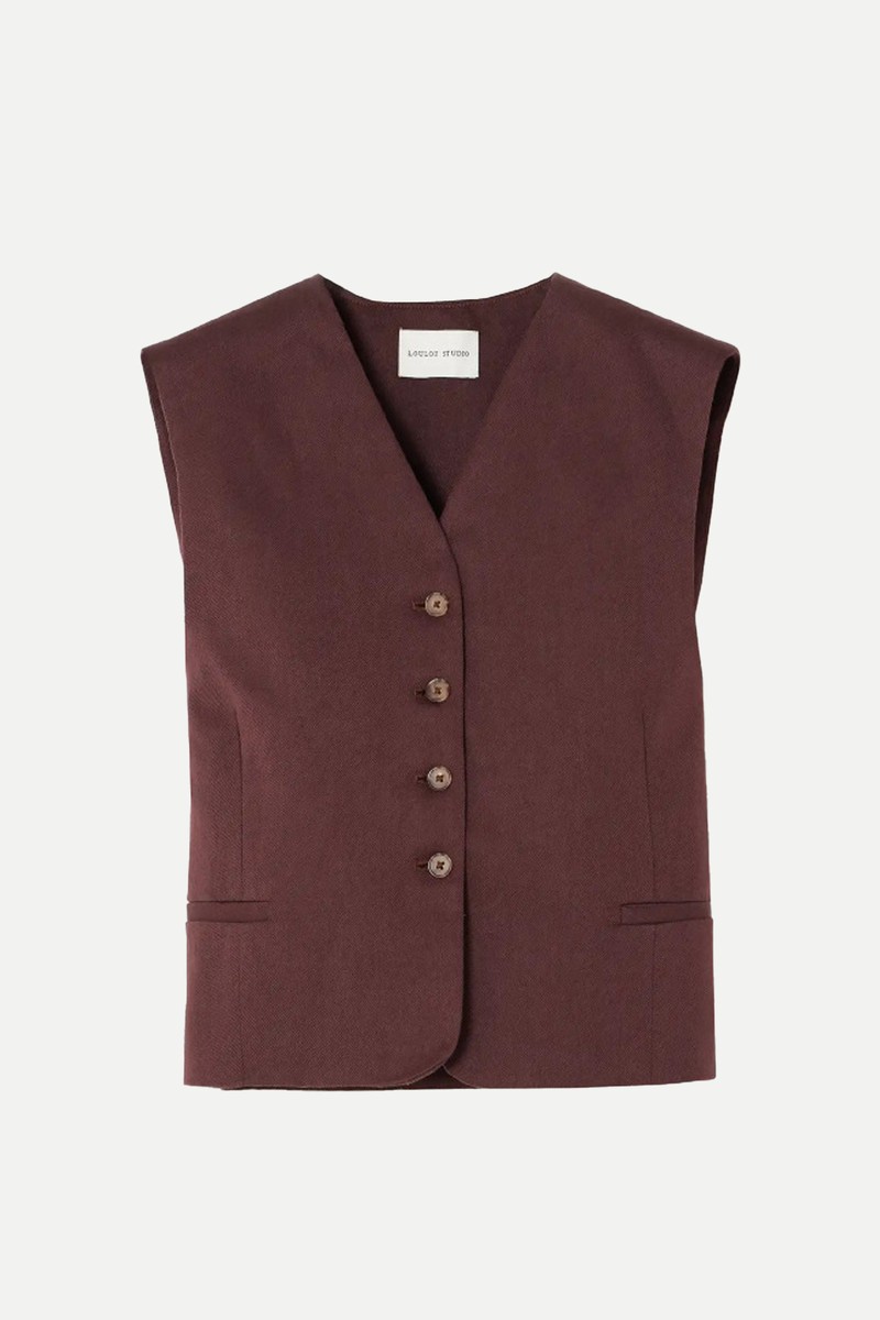 Iba Cotton And Linen-Blend Twill Vest from Lou Lou Studio
