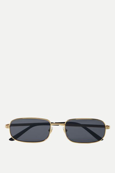 Rectangular-Frame Gold-Tone Sunglasses from Gucci Eyewear