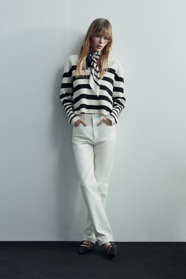 Striped Sweater With Polo Collar, £89.95 | Massimo Dutti