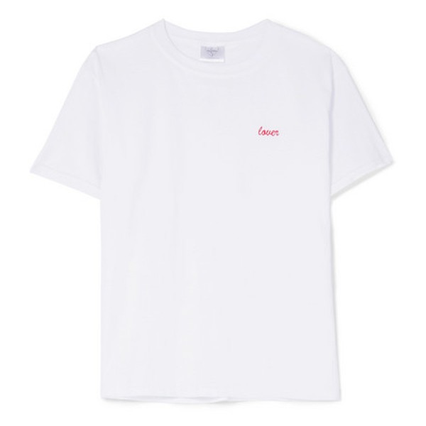 Lover Embroidered Cotton-Jersey T-Shirt from Double Trouble Gang