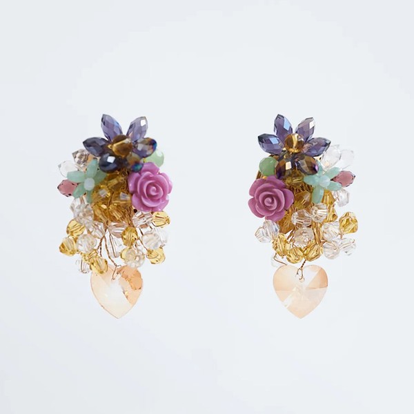 Flower & Heart Earrings from Zara