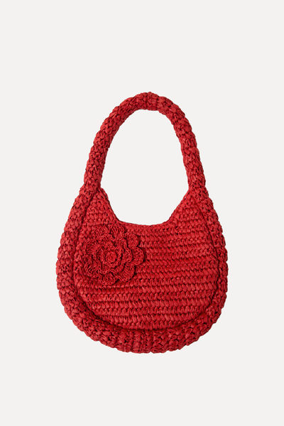 Straw Rosette Bag from Damson Madder