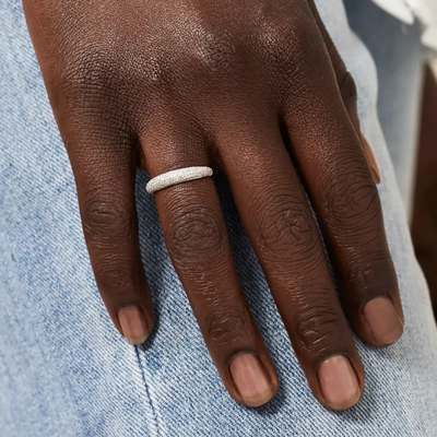 Pavé Diamond Thin Dôme Ring from Mejuri