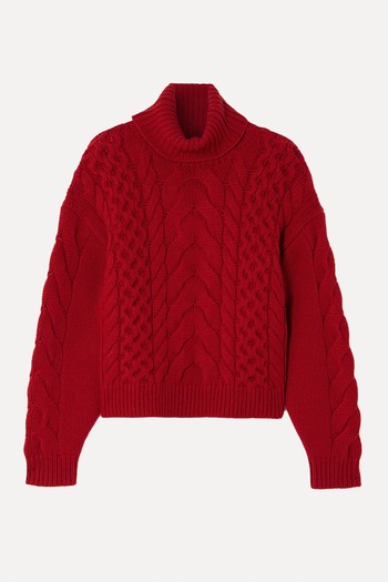 Cable-Knit Wool & Alpaca-Blend Turtleneck Sweater from Polo Ralph Lauren 