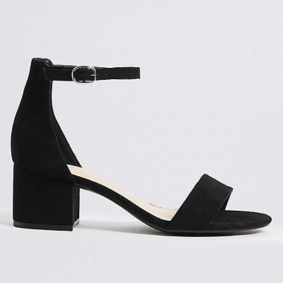 Wide Fit Block Heel Two Part Sandals