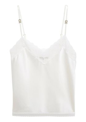 Cressie Charming Lace-Trimmed Stretch-Silk Satin Camisole from Stella McCartney