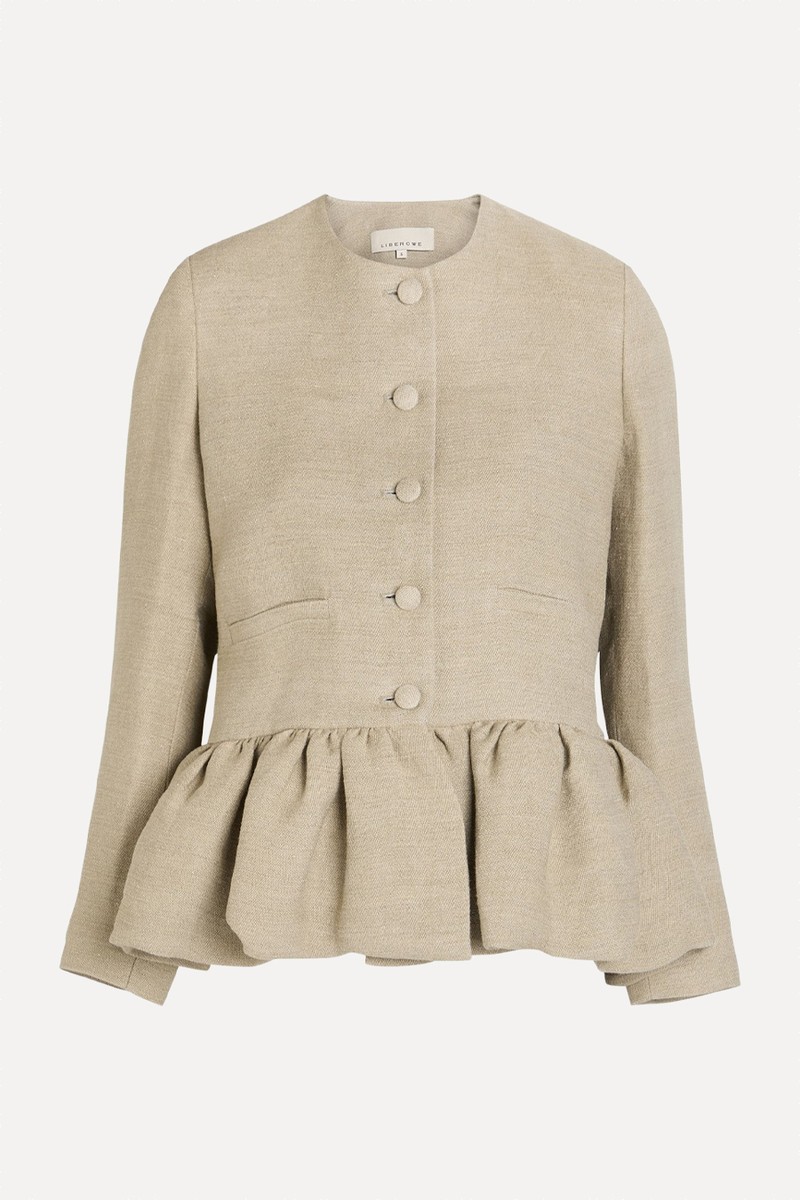Peplum-Hem Linen Jacket from LIBEROWE