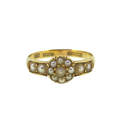 An Early 20th Century Split Pearl Cluster Ring
