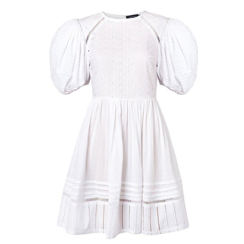 Broderie Volume Sleeve Lace Dress from Van Der Kooji