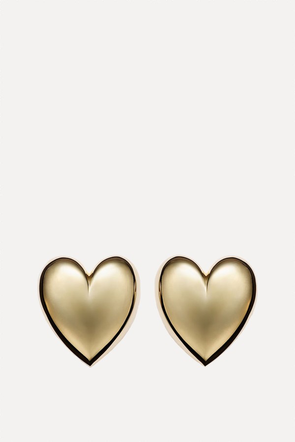 Puffy Heart Gold-Plated Earrings from Jennifer Fisher