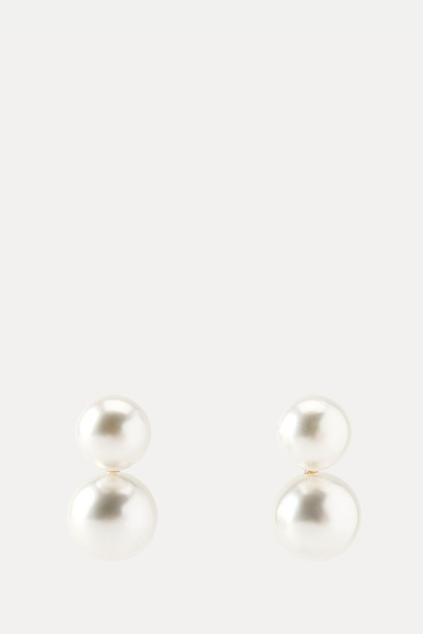 Double Faux Pearl Earrings