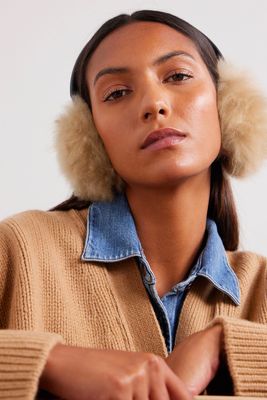 Leather-Trimmed Shearling Earmuffs from Yves Salomon