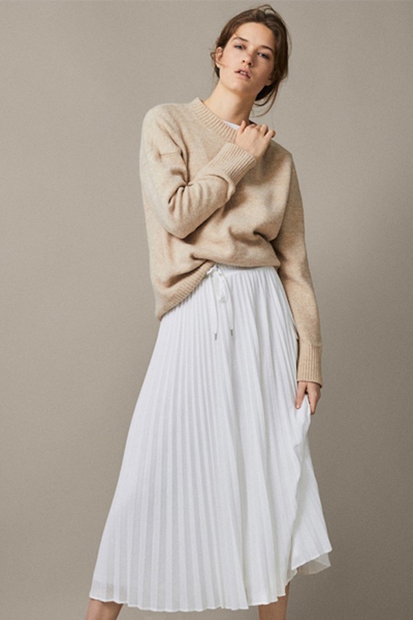 Pleated Midi Skirt