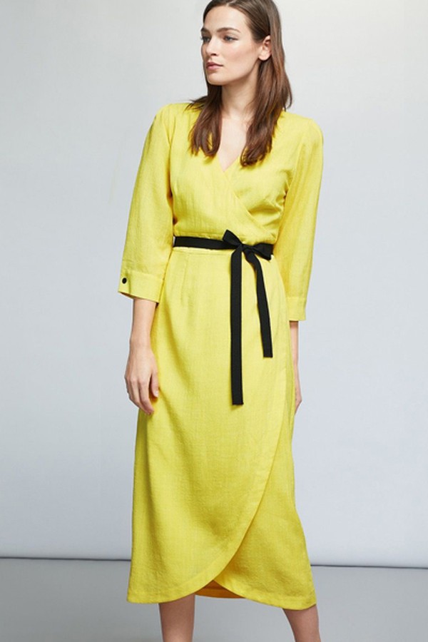 Midi Ribbon Wrap Dress from Cefinn