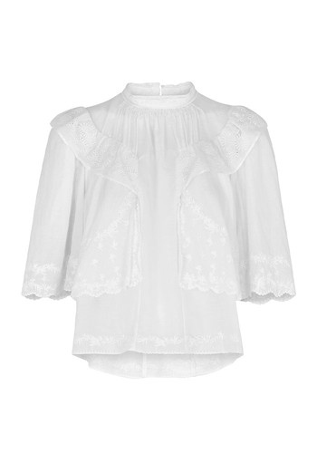 Laeti White Ruffled Cotton Blouse from Isabel Marant Étoile