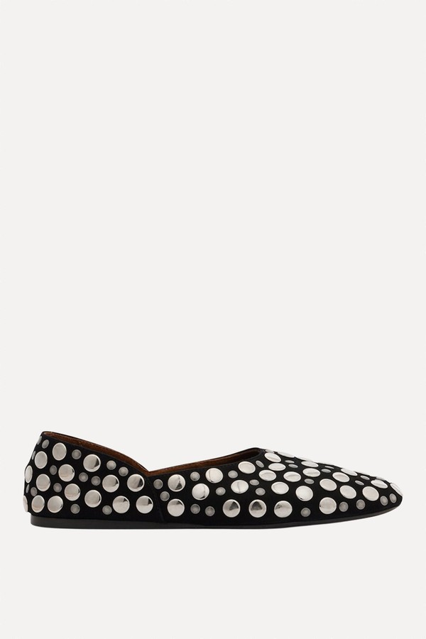 Jane Studded Suede Ballet Flats from Khaite 