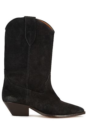 Duerto 50 Black Suede Western Boots from Isabel Marant
