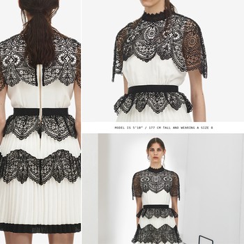 Floral Lace Scallop Cape Mini Dress