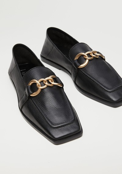 Leather Loafers With Chain from Mango