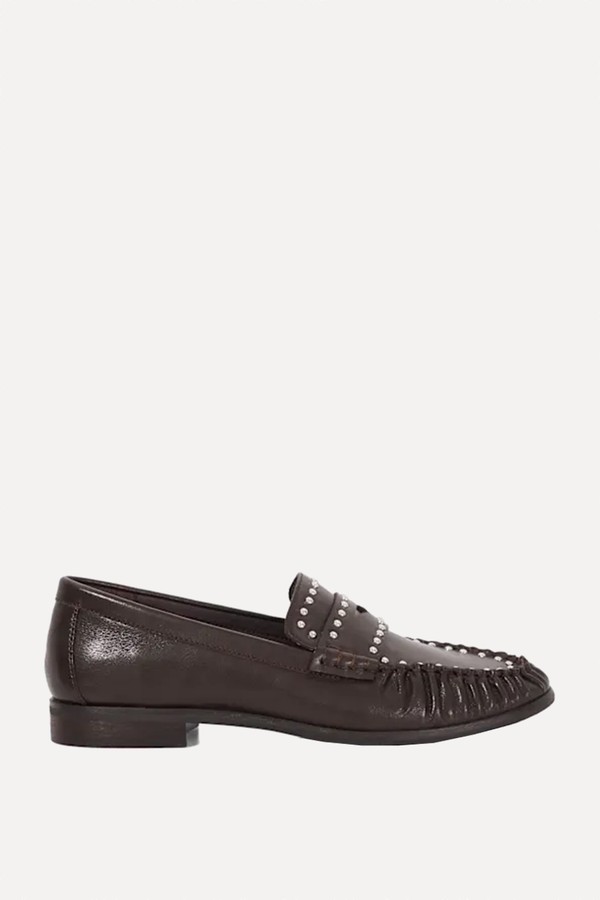 Gazillion Studded Leather Penny Loafers from Dune London