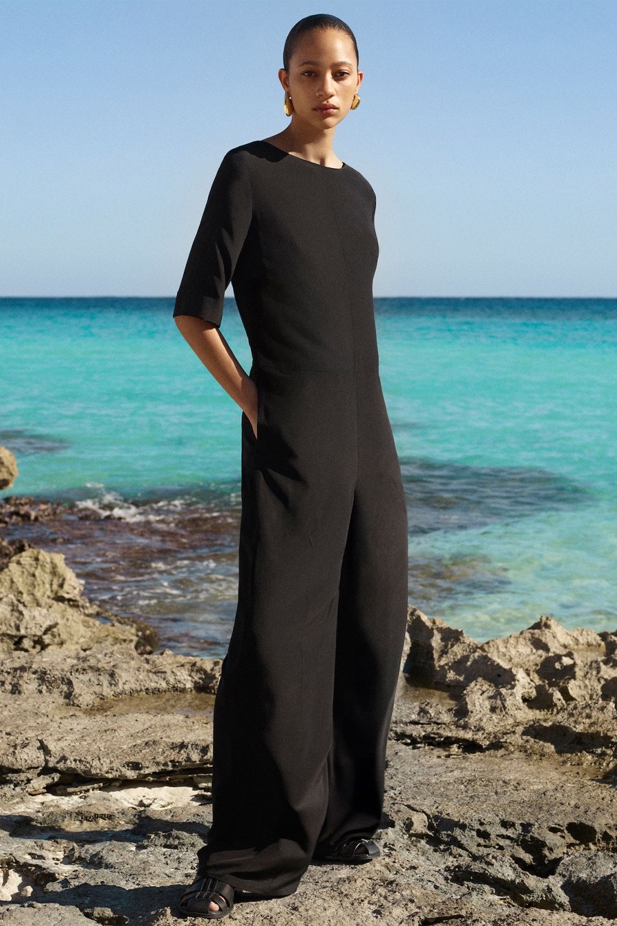 Silk-Crepe Jumpsuit