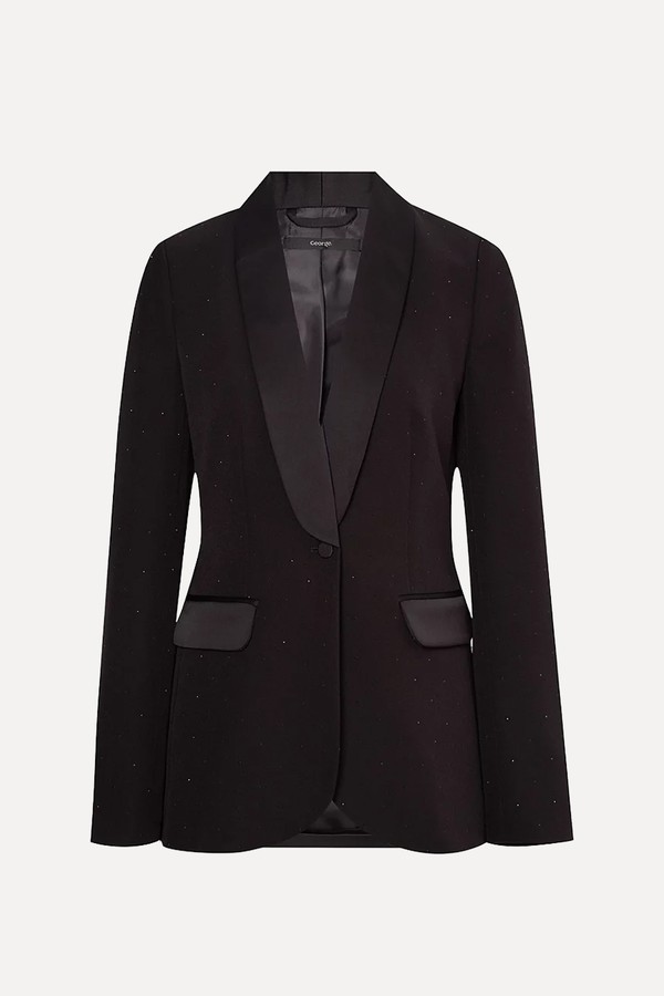 Rhinestone Embellished Tuxedo Blazer