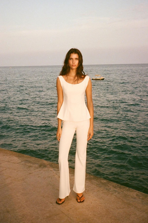 Crepe Flare Trousers