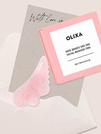 Quartz Gua Sha Facial Massage Tool from Olixa Rose