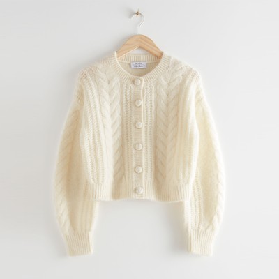 Cropped Cable Knit Cardigan from & Other Stories