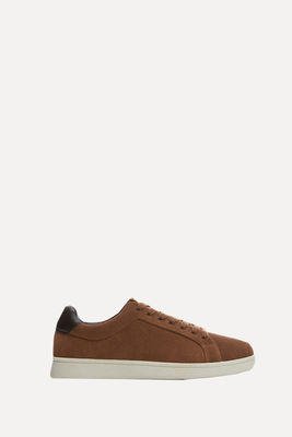 Lace-up leather sneakers from Mango