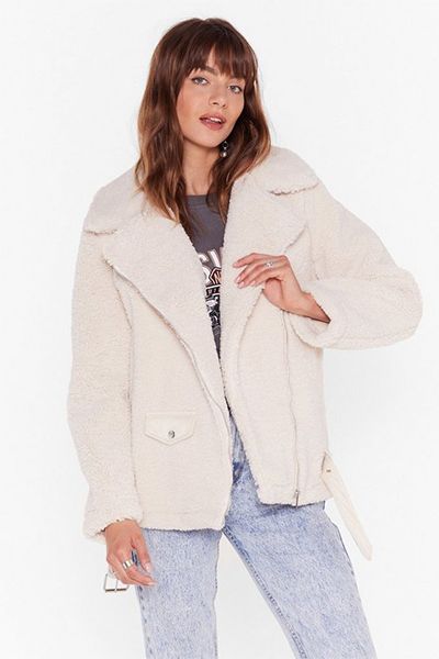 Feelin' Fly Faux Shearling Aviator Jacket