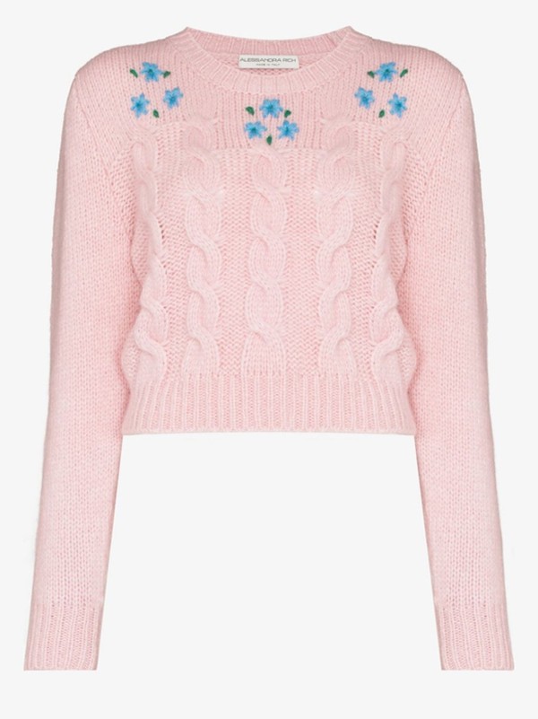 Cropped Cable Knit Jumper from Alessandra Rich