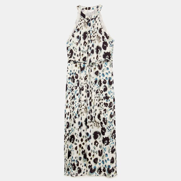 Leopard Print Halterneck Dress from Zara