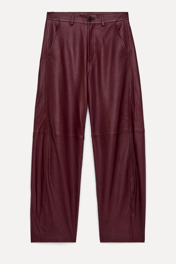 Barrel Leather Trousers from Barrel Leather Trousers, £359 | ARKET