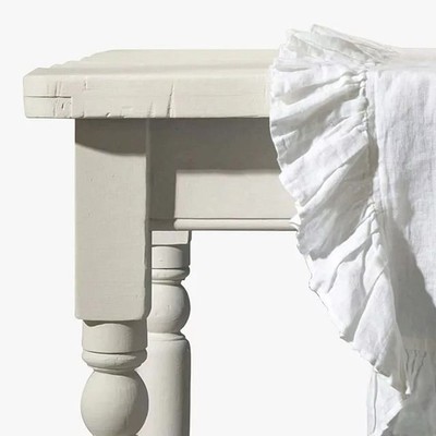 Ruffle Hem Rectangular Linen Tablecloth from Truly