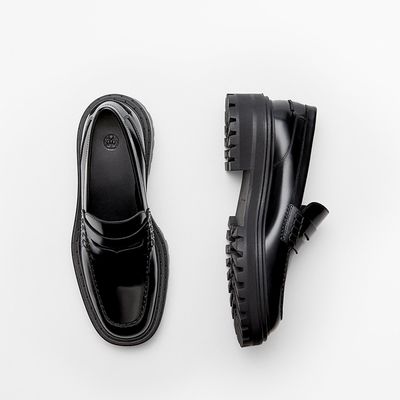 Leather Loafers With Track Soles from Massimo Dutti