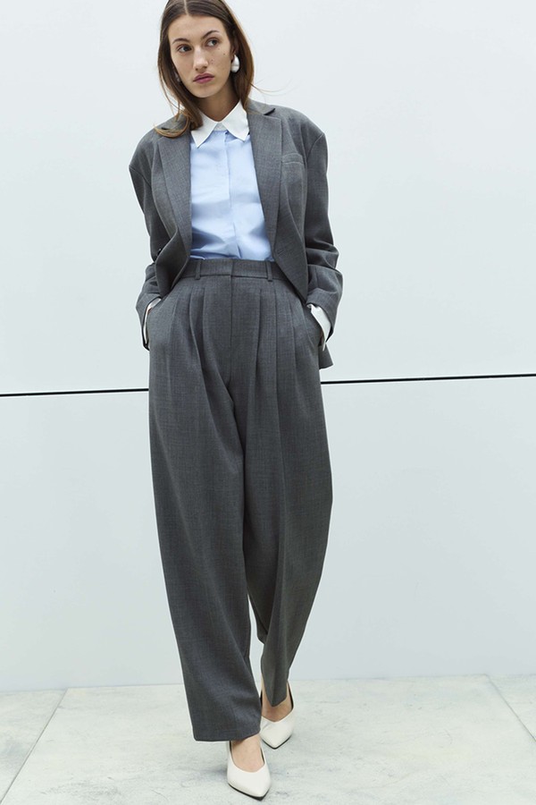 Pleat Front Carrot Leg Trousers from Marks & Spencer