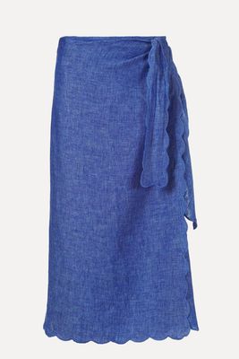 Scallop Edge Judy Linen Skirt from Rae Feather