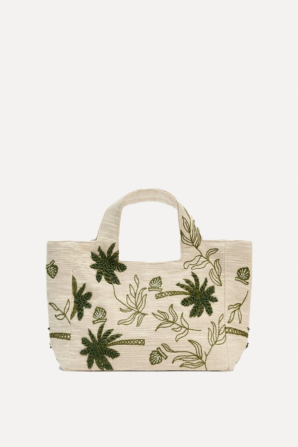 Embroidered Fabric Tote Bag