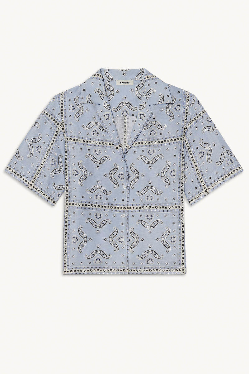Short-Sleeved Bandana Print Shirt from Sandro