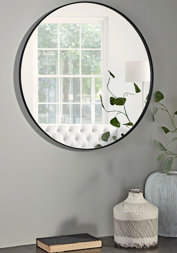 Slim Frame Round Medium Mirror from Cox & Cox