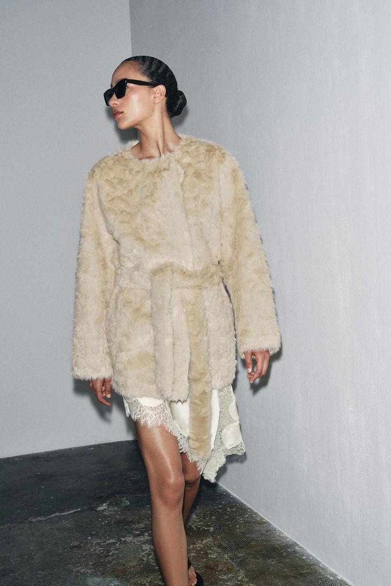 Faux Fur Belted Jacket