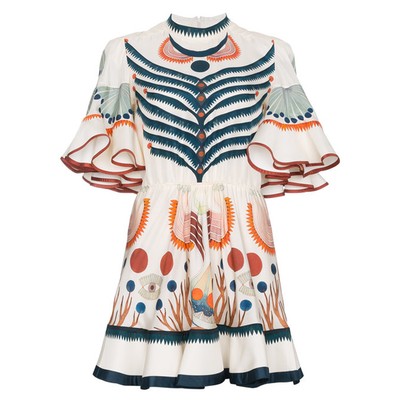 Folkloric Silk Georgette Minidress from Chloé