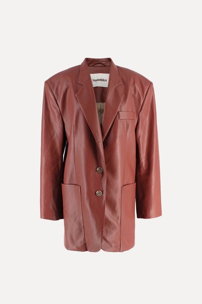 Faux Leather Single Breasted Blazer from Nanushka