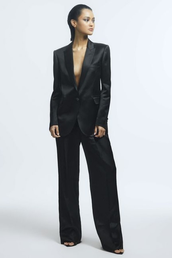 Lily Atelier Satin Single Breasted Blazer 