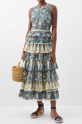 Joyce Tiered Floral Cotton-Blend Poplin Dress from Ulla Johnson